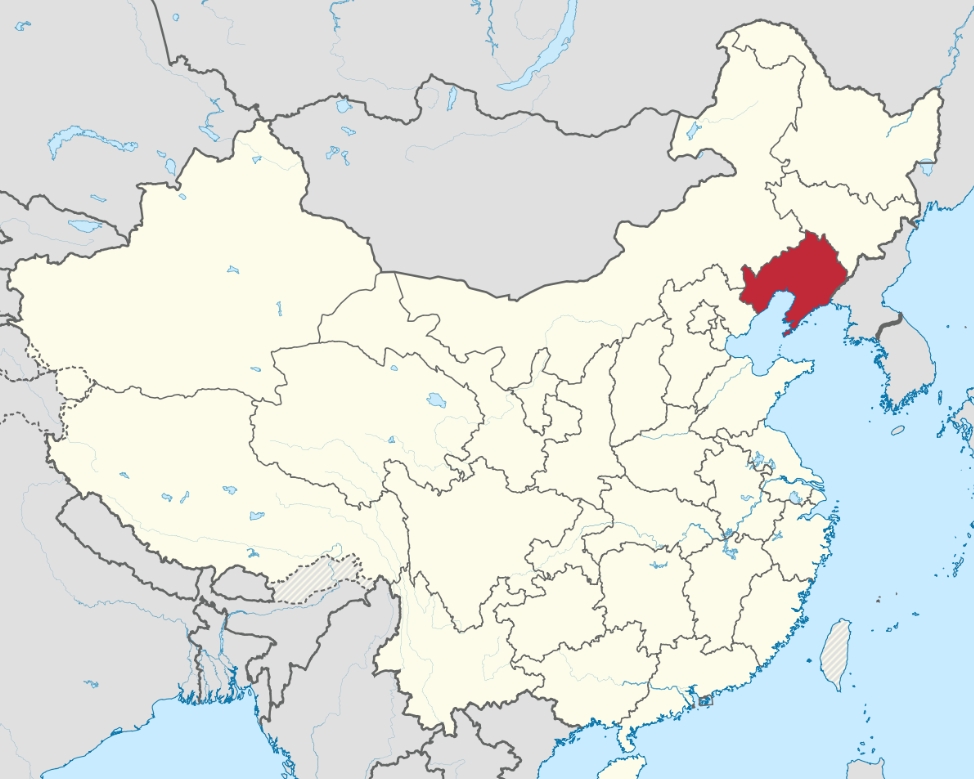 Map showing the location of Liaoning Province