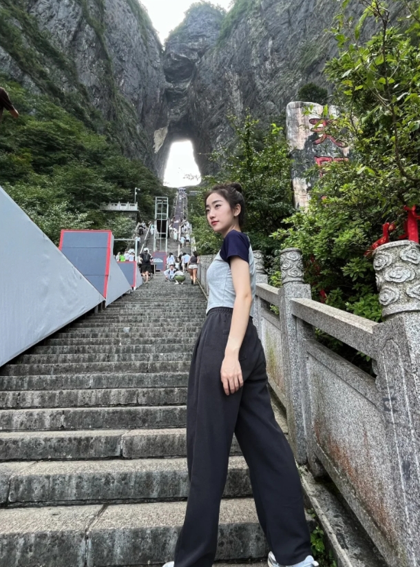 Hiking Tianmen Mountain.