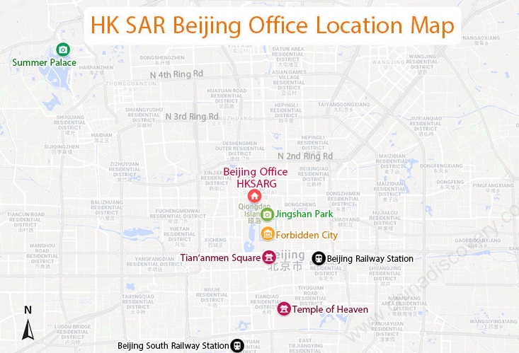 HK SAR Government Beijing office Location Map 