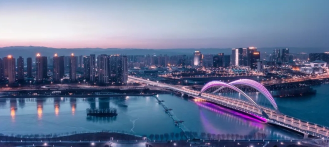 Aerial view of the Nanhuan Bridge in Taiyuan.