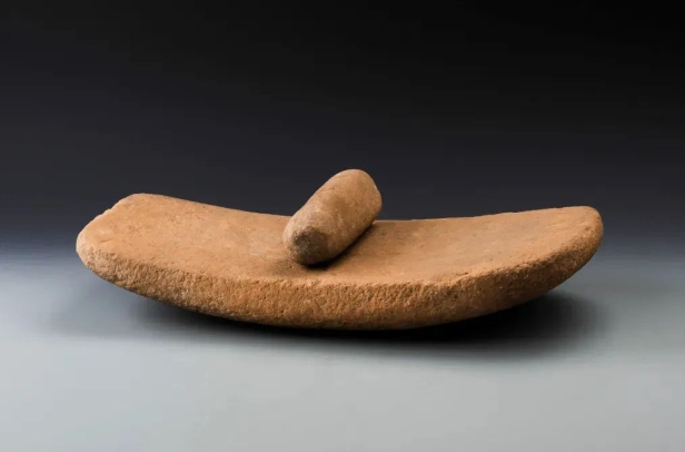 Stone mills and pestles in the Neolithic Age.