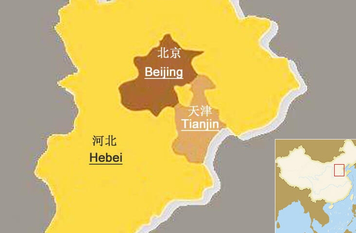 Maps of Beijing, Tianjin, and Hebei