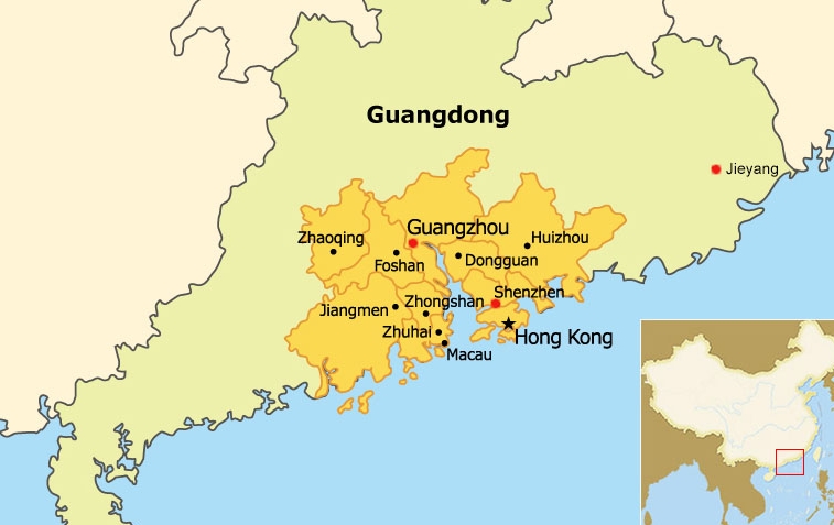 Map of Guangdong Province