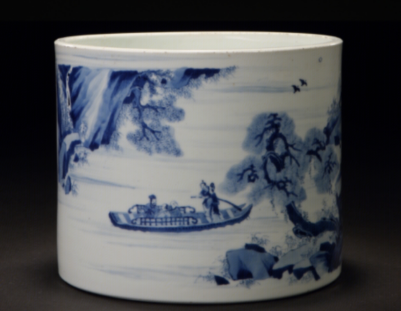 △ Qing Kangxi brush pot with "Ode to the Red Cliff" after, collected in the Palace Museum, Beijing.