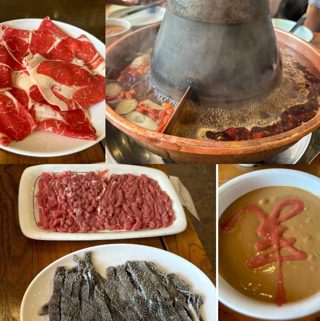 Delicious food at Yang Daye Mutton Hot Pot restaurant