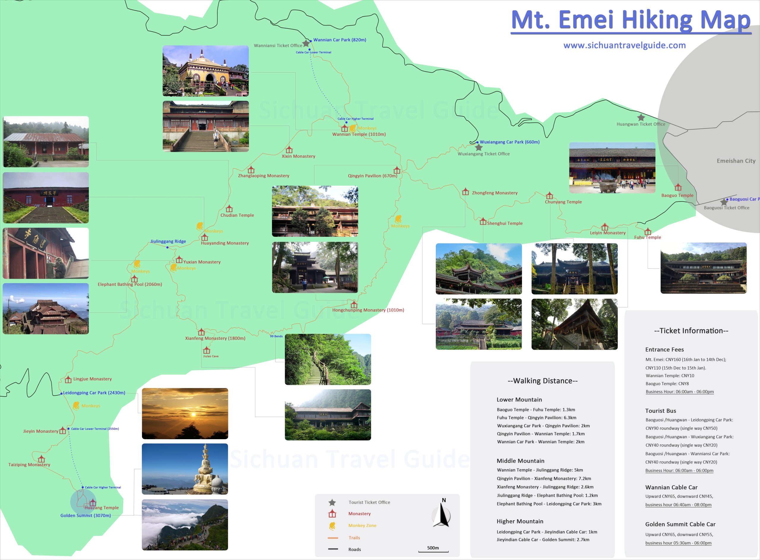 Mt. Emei Hiking Map