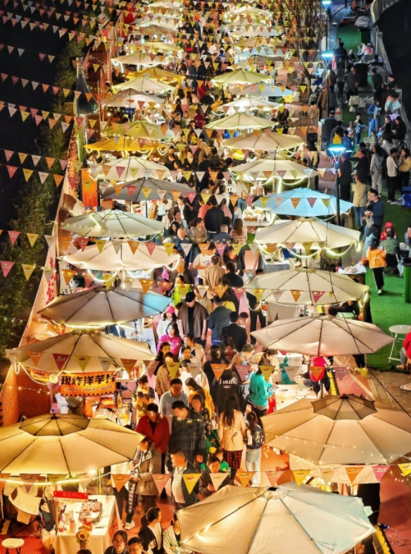 Night market stalls